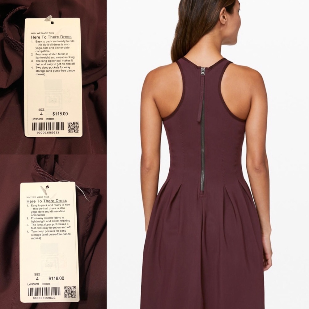 Lululemon Here To There Dress Bordeaux Fit & Flare - Picture 4 of 8